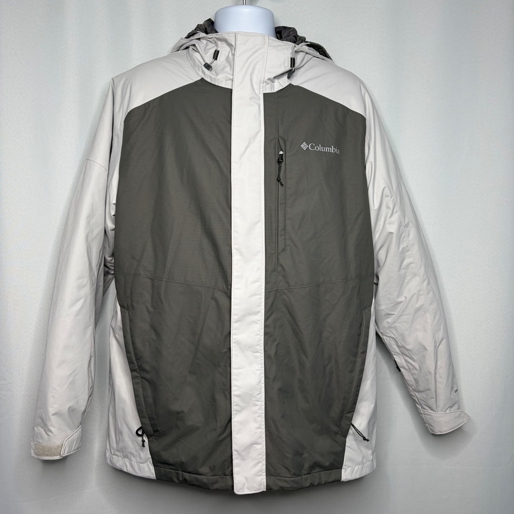 Columbia Interchange 3-in-1 Jacket Mens Large Gray Omni-Tech Omni-Heat Hooded